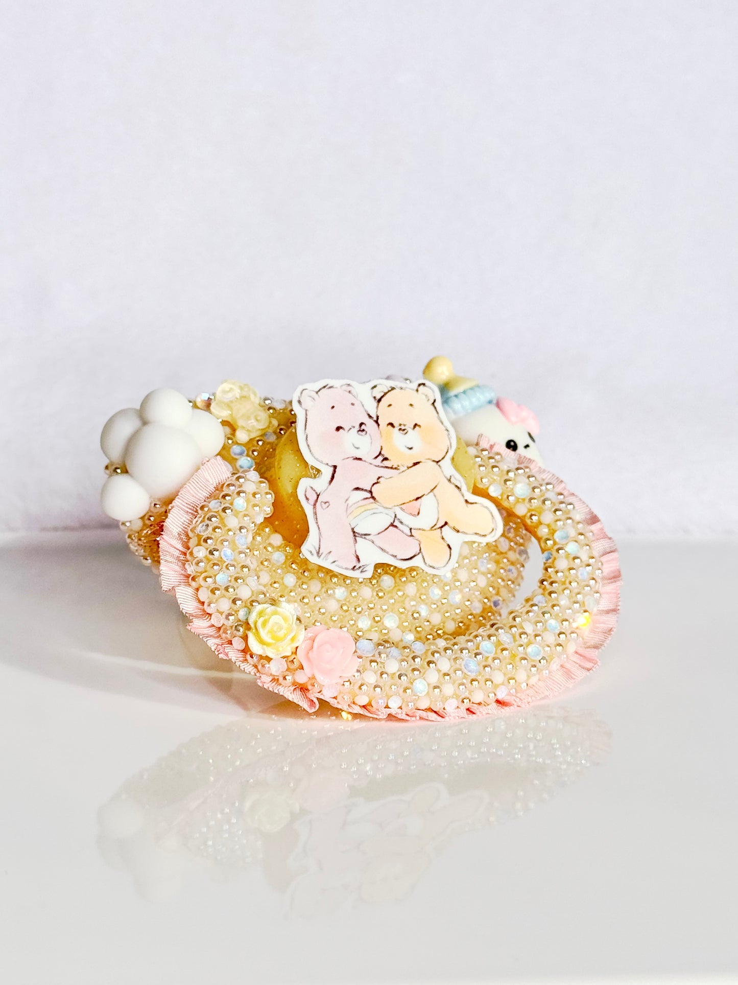 Hugging bears adult sized lace handle pacifier