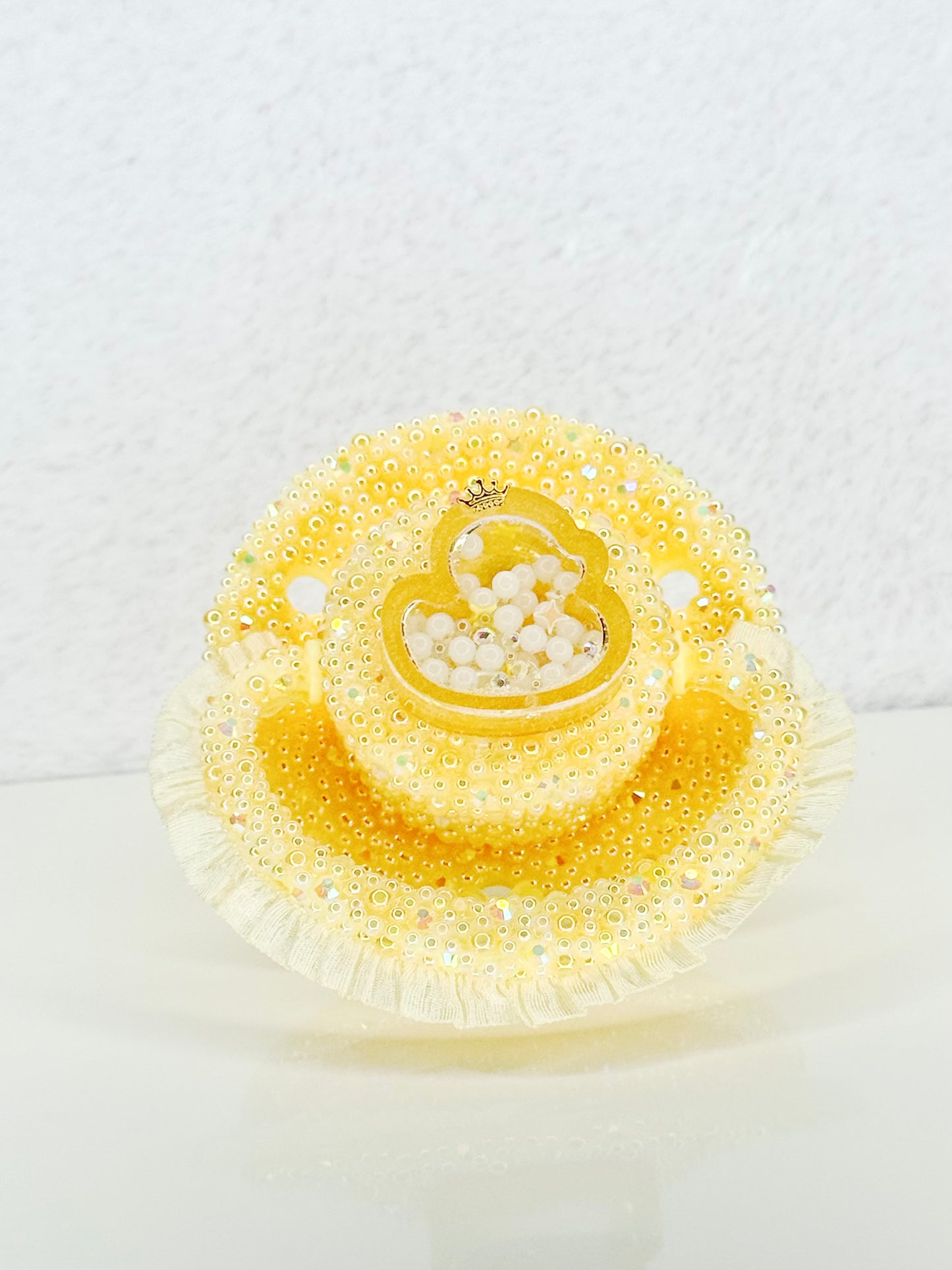 Ducky round adult sized pacifier lace handle