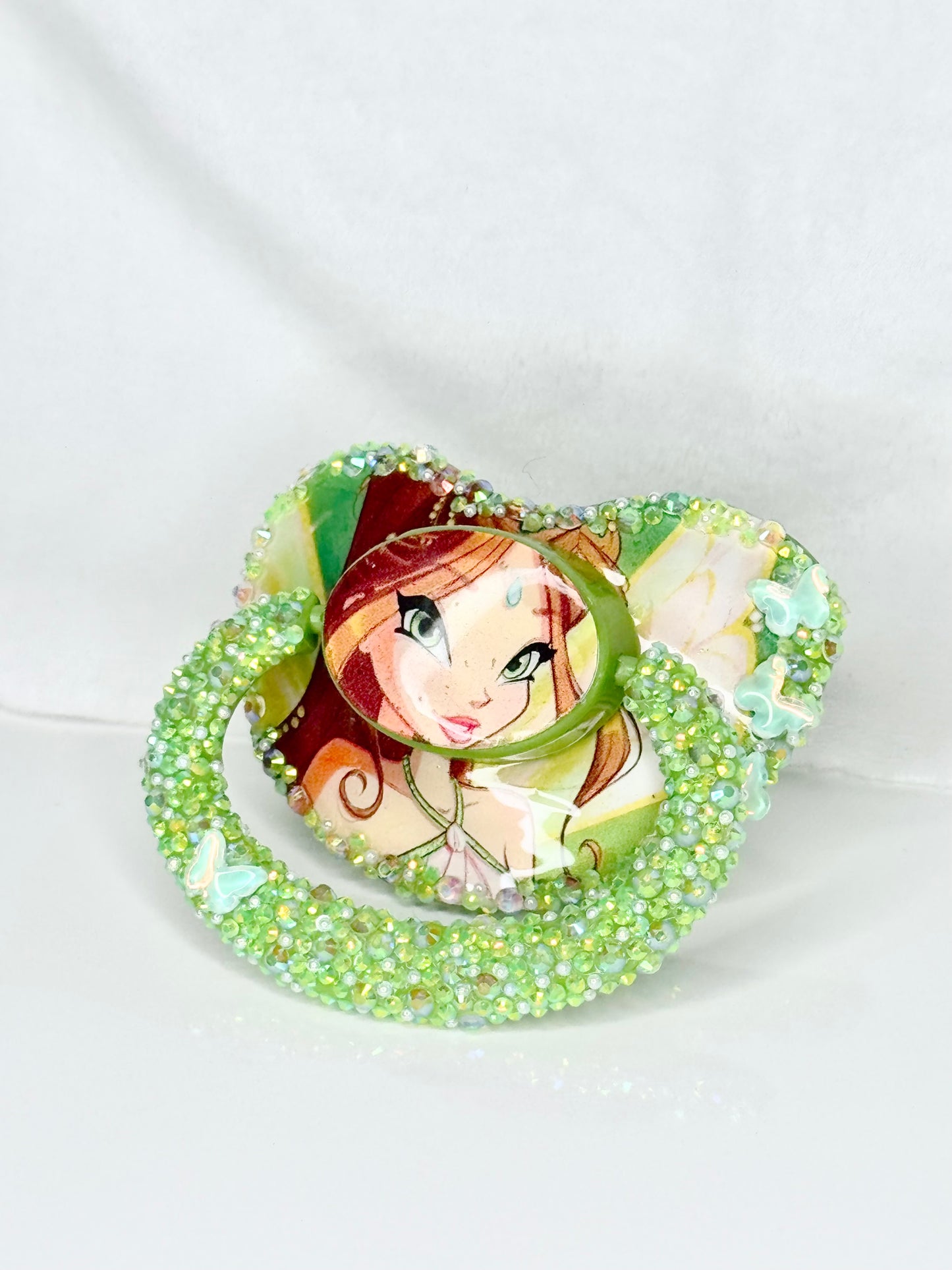 Fairy in green adult sized vinyl image adult pacifier