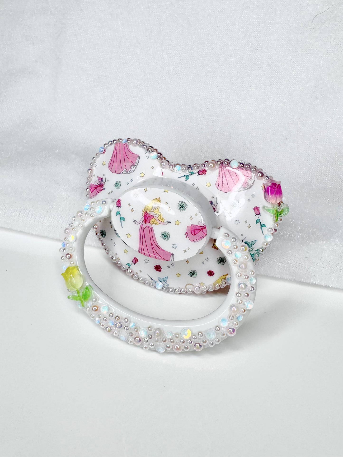 Aurora vinyl image heat sealed adult sized pacifier