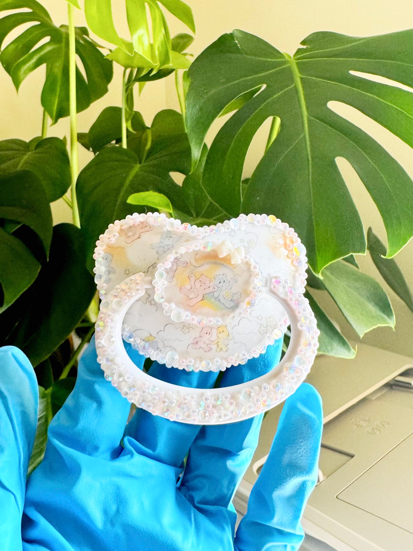 Care Bears in the clouds Original vinyl image pacifier heat sealed