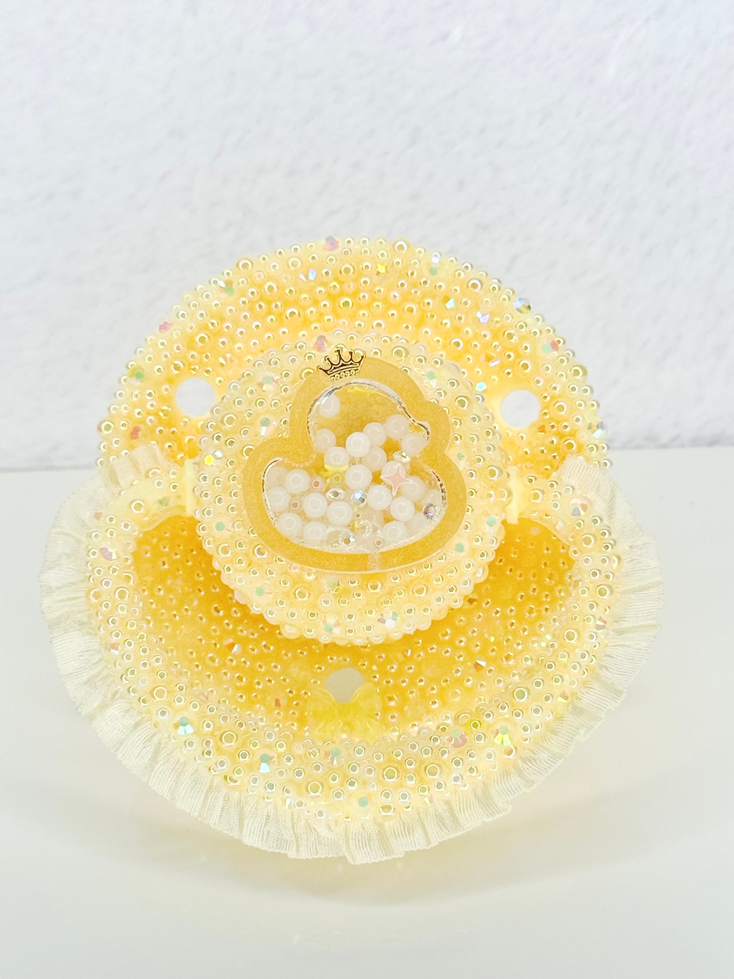 Ducky round adult sized pacifier lace handle