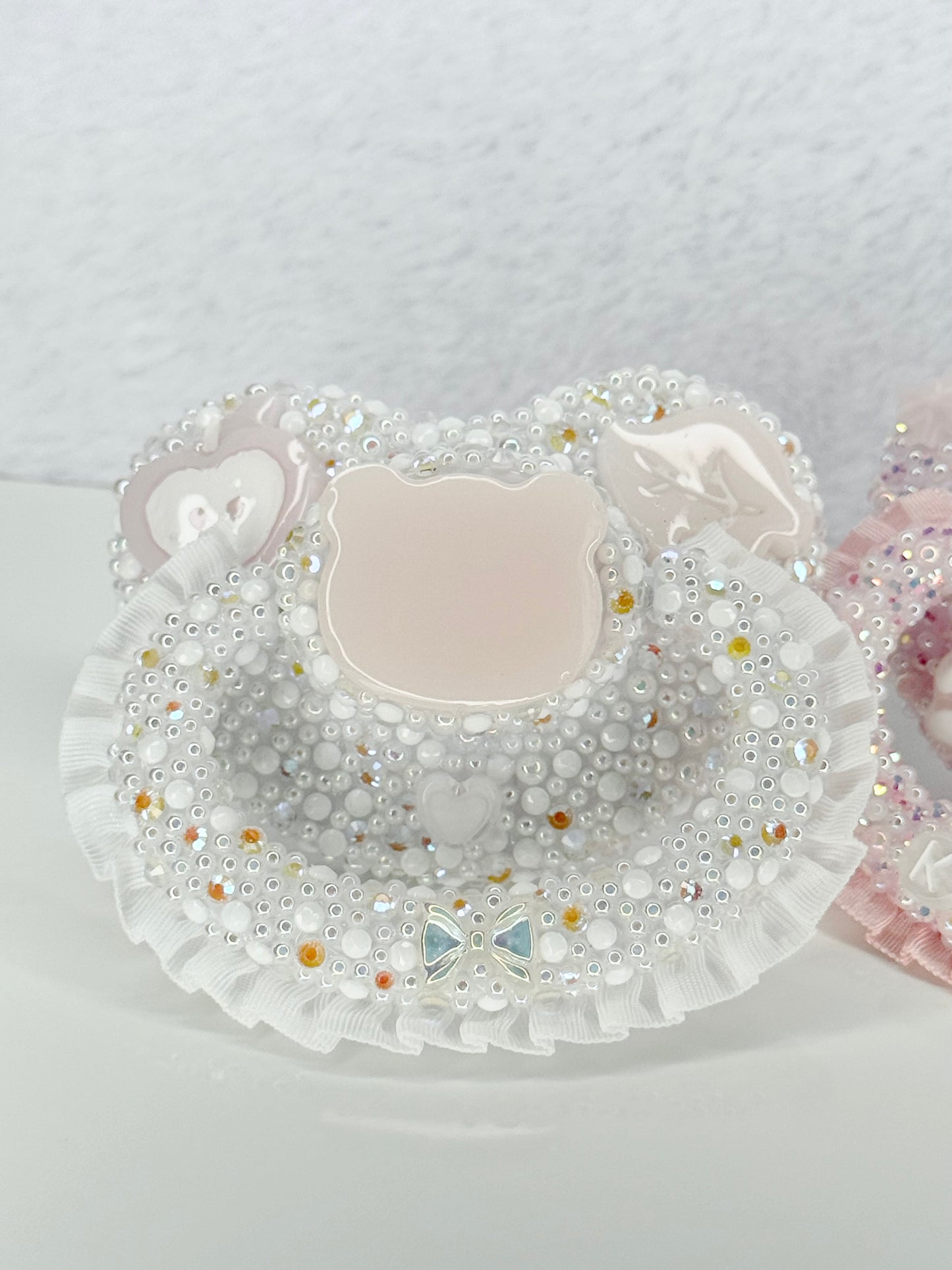 Soft Dreams Set adult sized pacifiers with lace handle