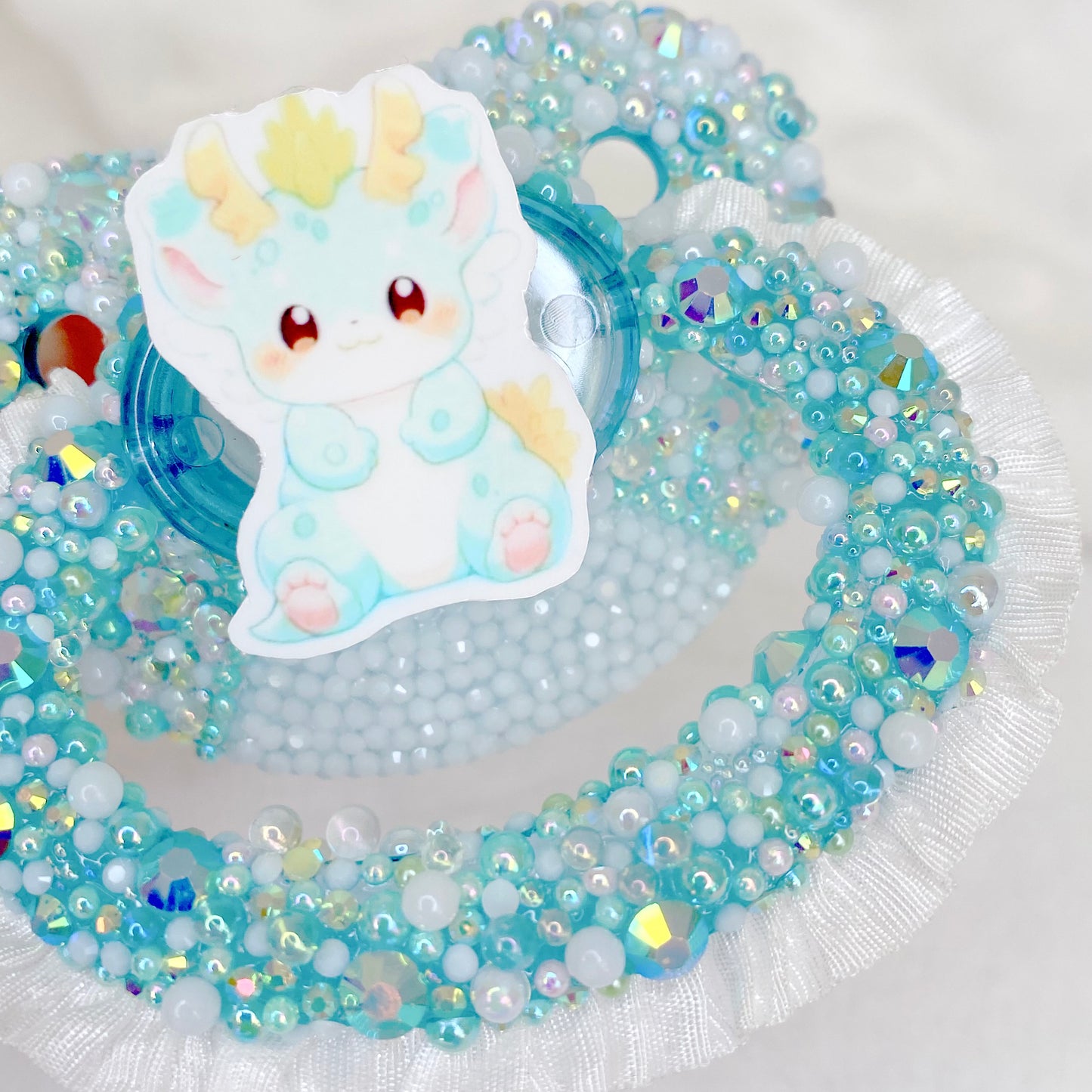 Baby dragon adult sized lace handle pacifier