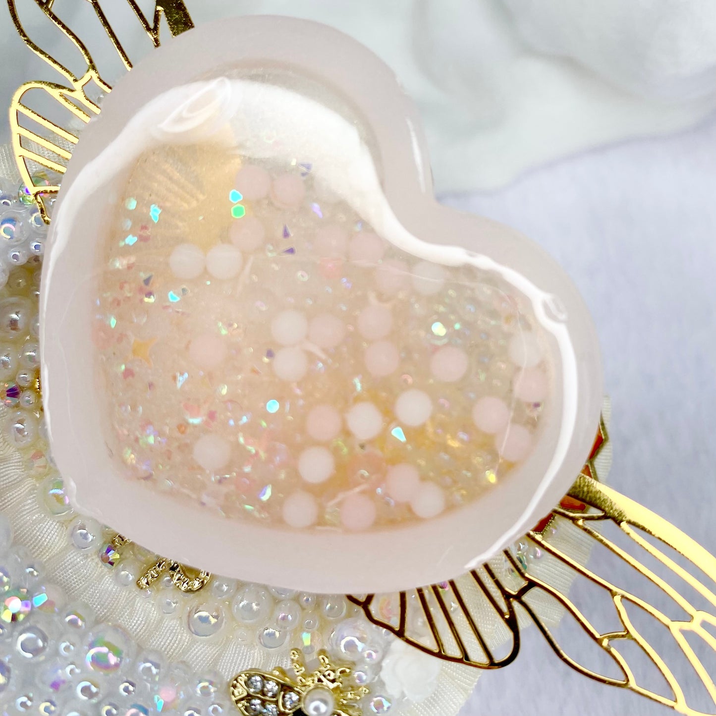 Queen Bumble bee adult sized shaker full lace with charm and wings pacifier