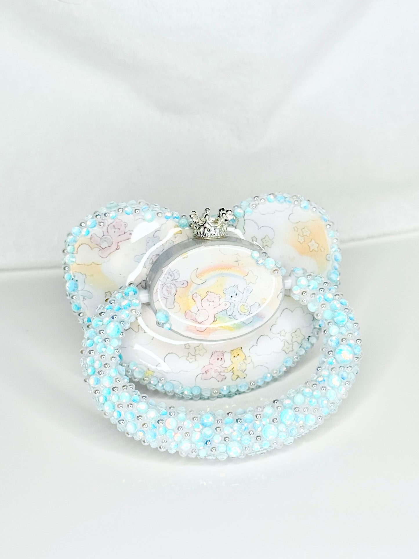 baby care bears in the clouds adult sized vinyl image heat sealed pacifier
