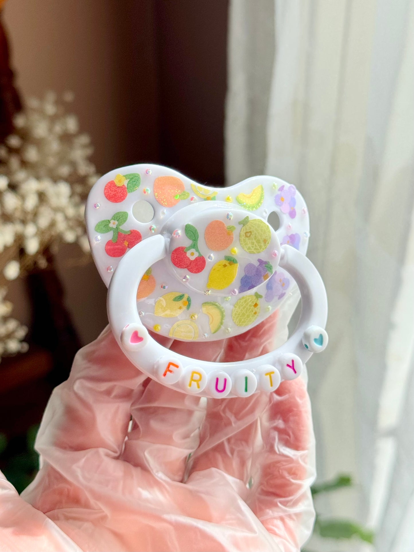 Fruit Rainbow adult sized sticker pacifier