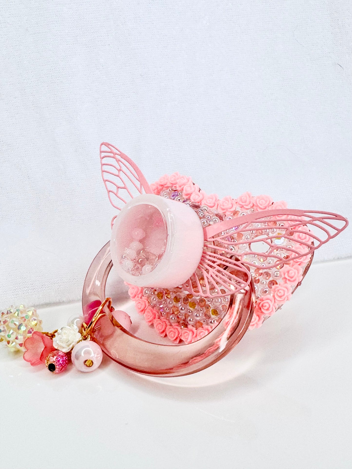 Fairy magic shaker adult sized pacifier with charm