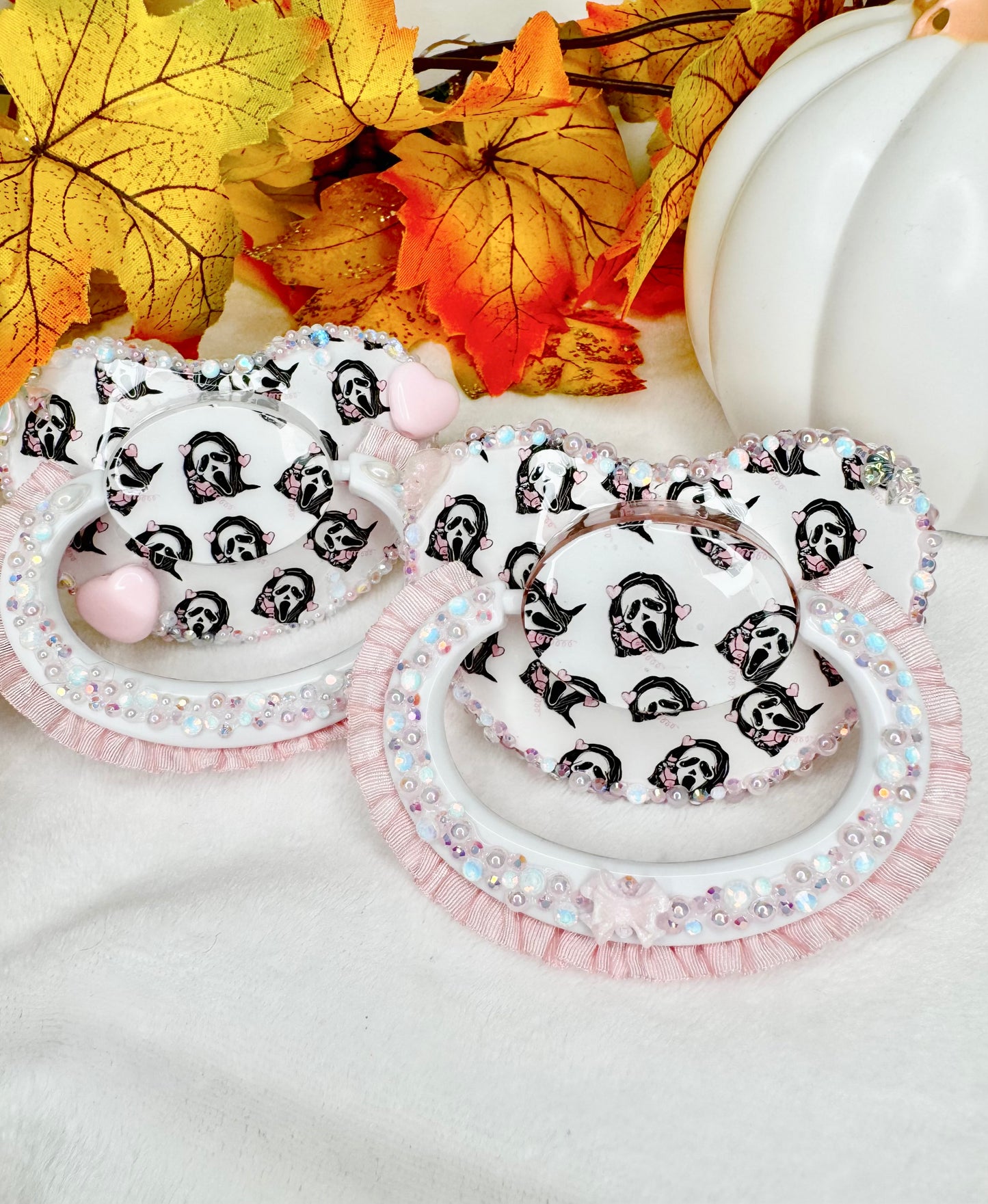 Ghost face image pacifiers