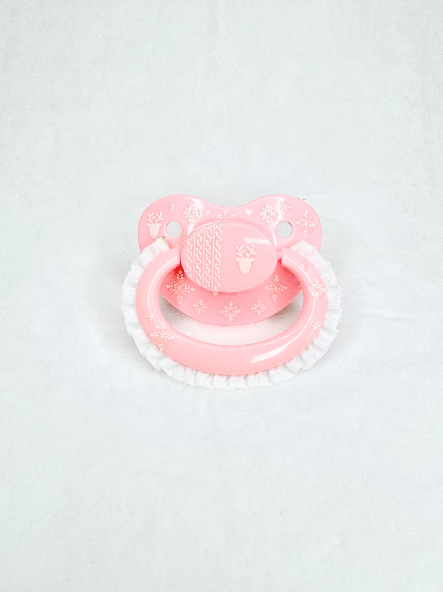 Snowy cashmere adult pacifier