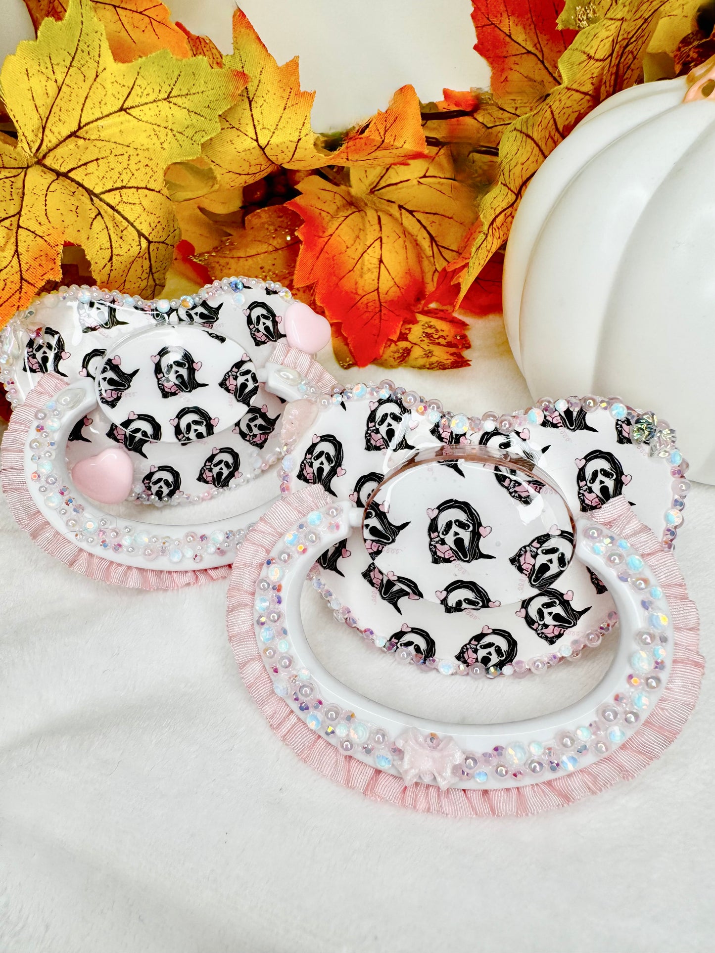 Ghost face image pacifiers