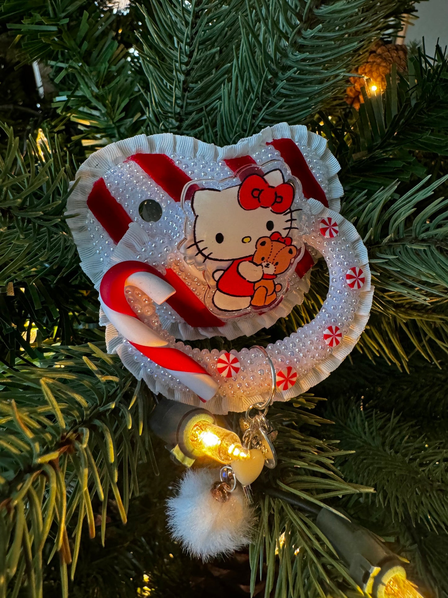 Candy cane kitty adult pacifier