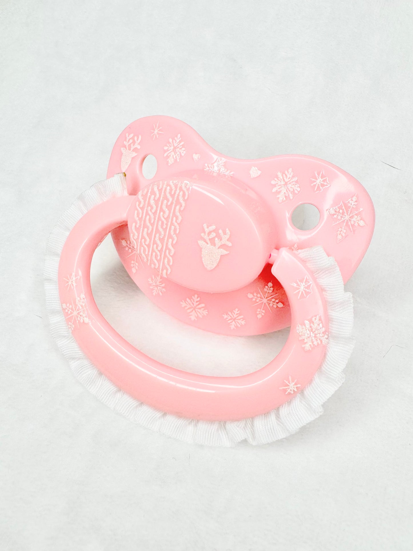 Snowy cashmere adult pacifier