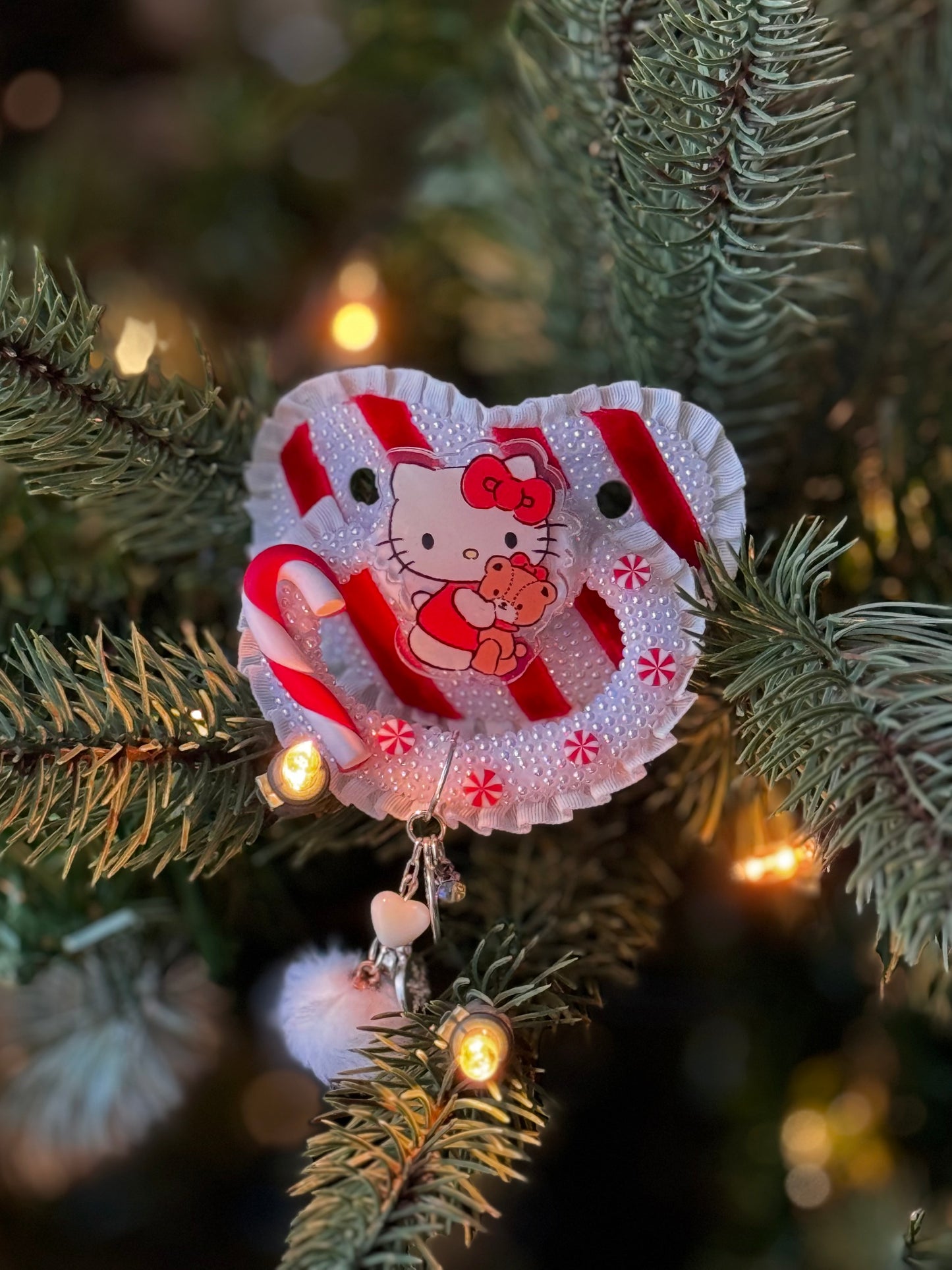 Candy cane kitty adult pacifier