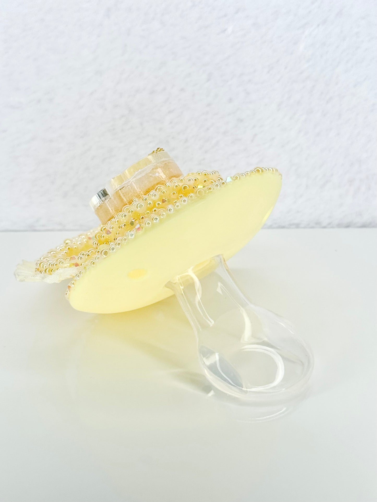 Ducky round adult sized pacifier lace handle