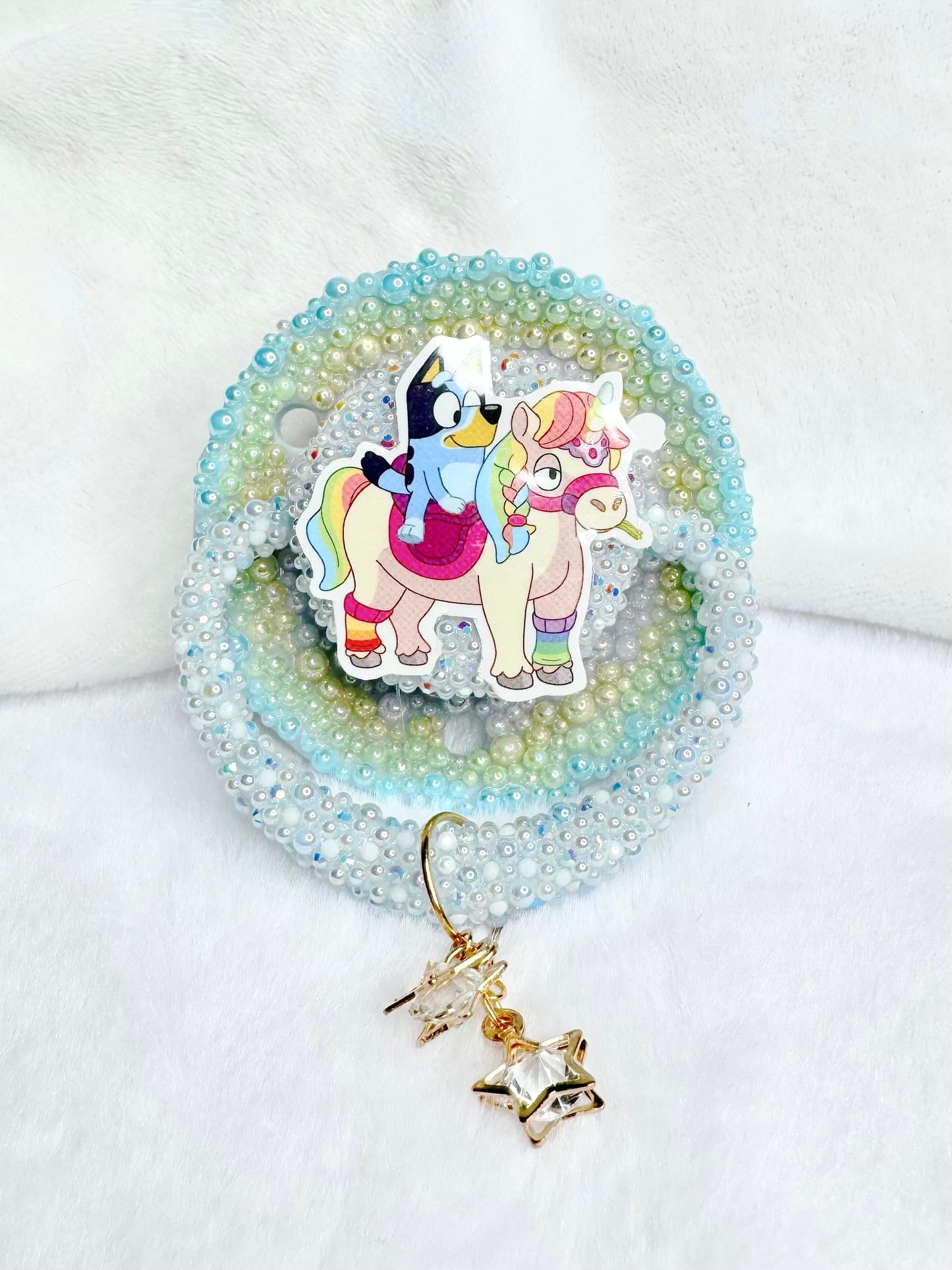 Rainbow unicorn Bluey pacifier