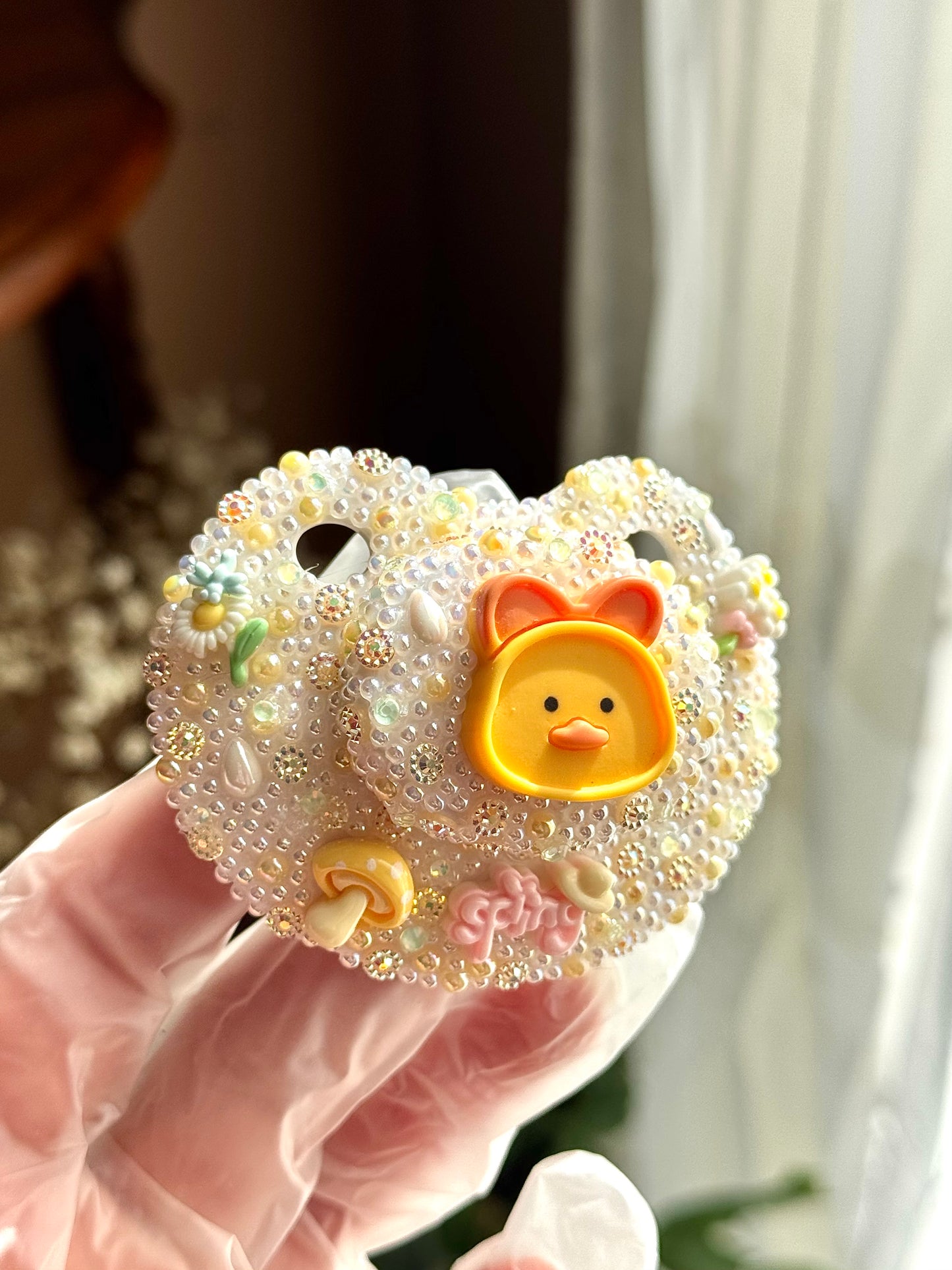 Rainy spring day duckling adult sized pacifier