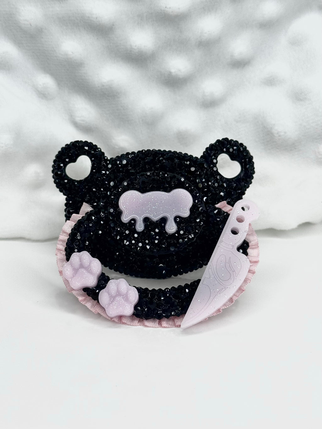 Gothic black bear adult pacifier