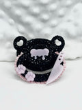 Gothic black bear adult pacifier