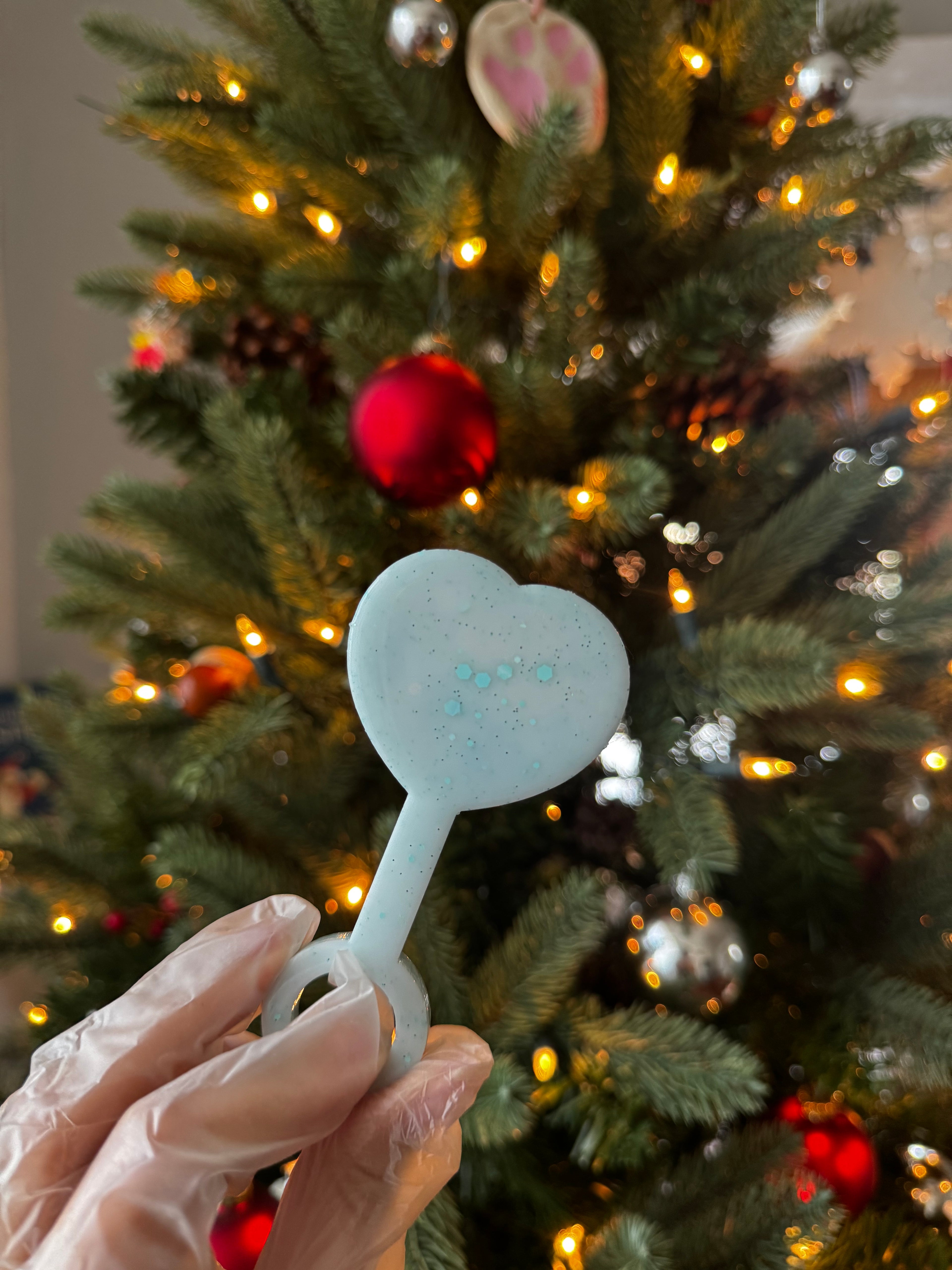 Blue clouds resin rattle