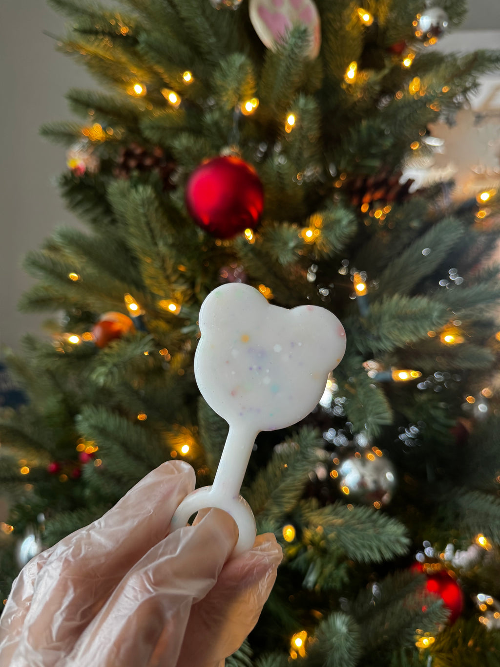 Sugar bear resin rattle