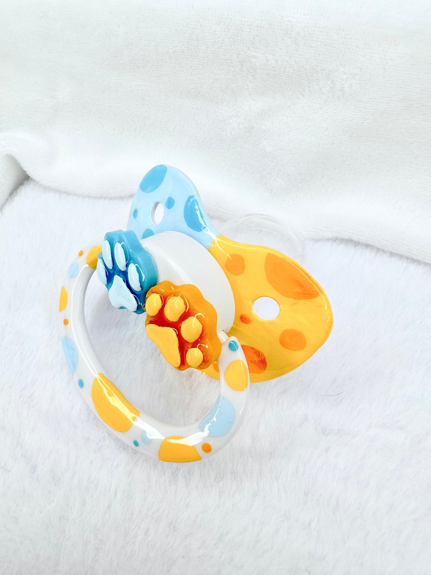 Bluey inspired paw design adult pacifier