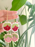 Beaded strawberry earrings