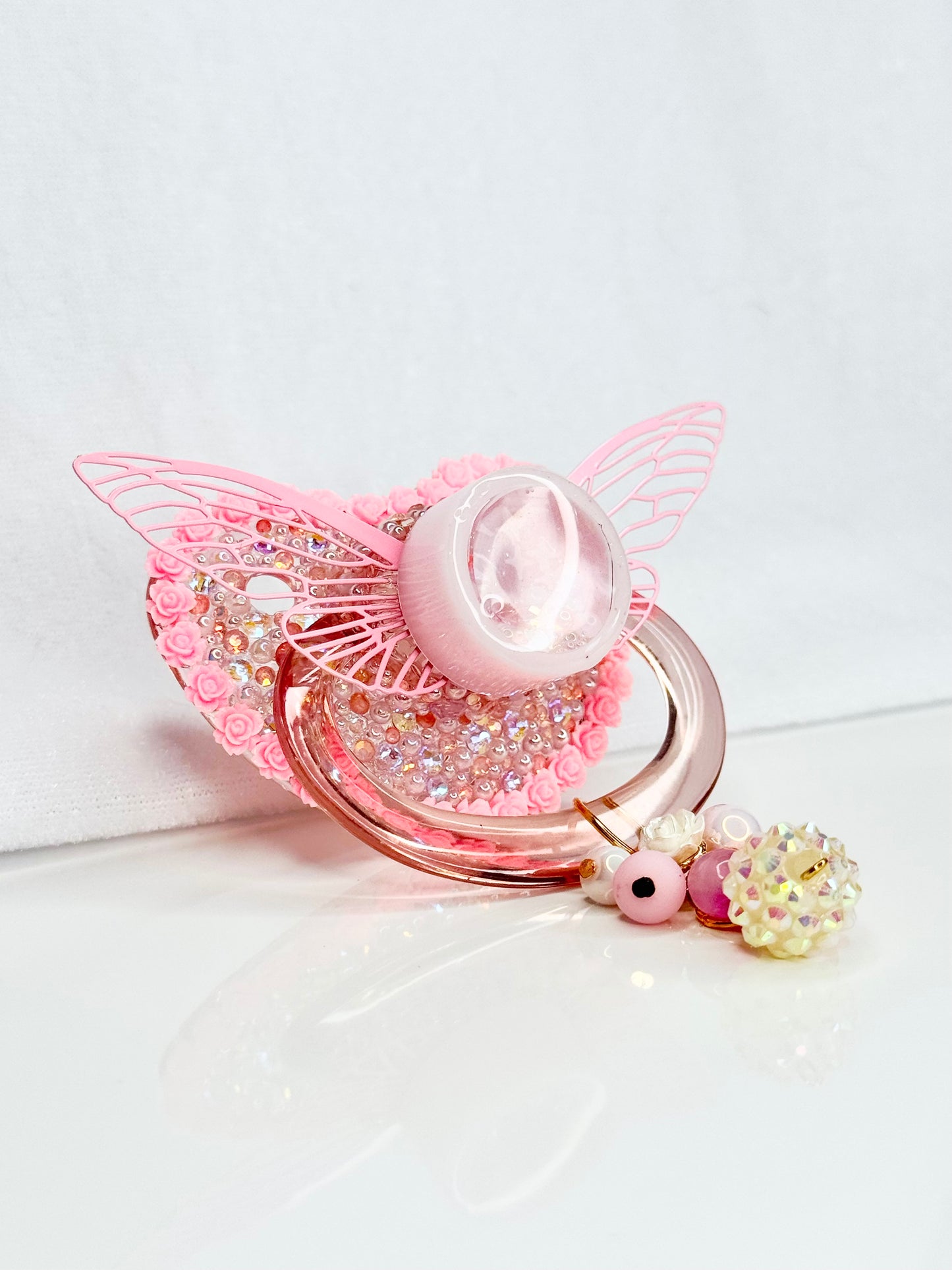 Fairy magic shaker adult sized pacifier with charm