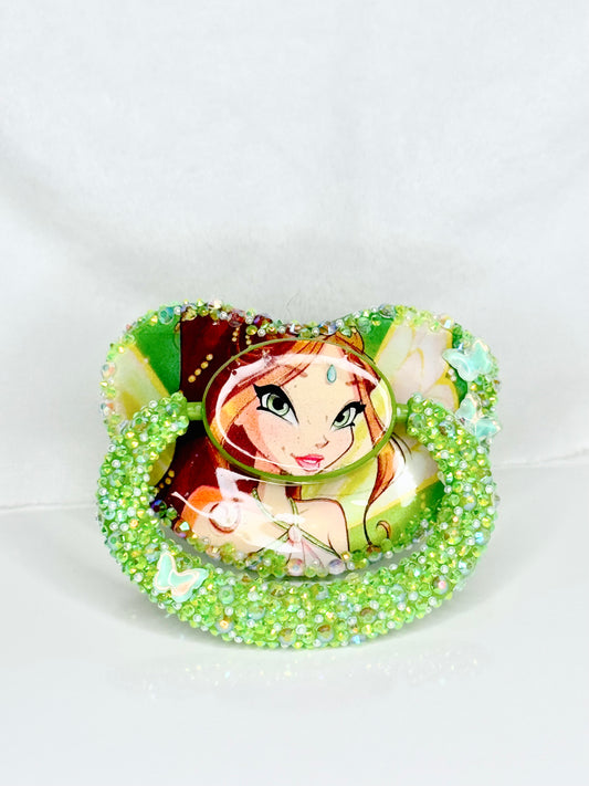 Fairy in green adult sized vinyl image adult pacifier
