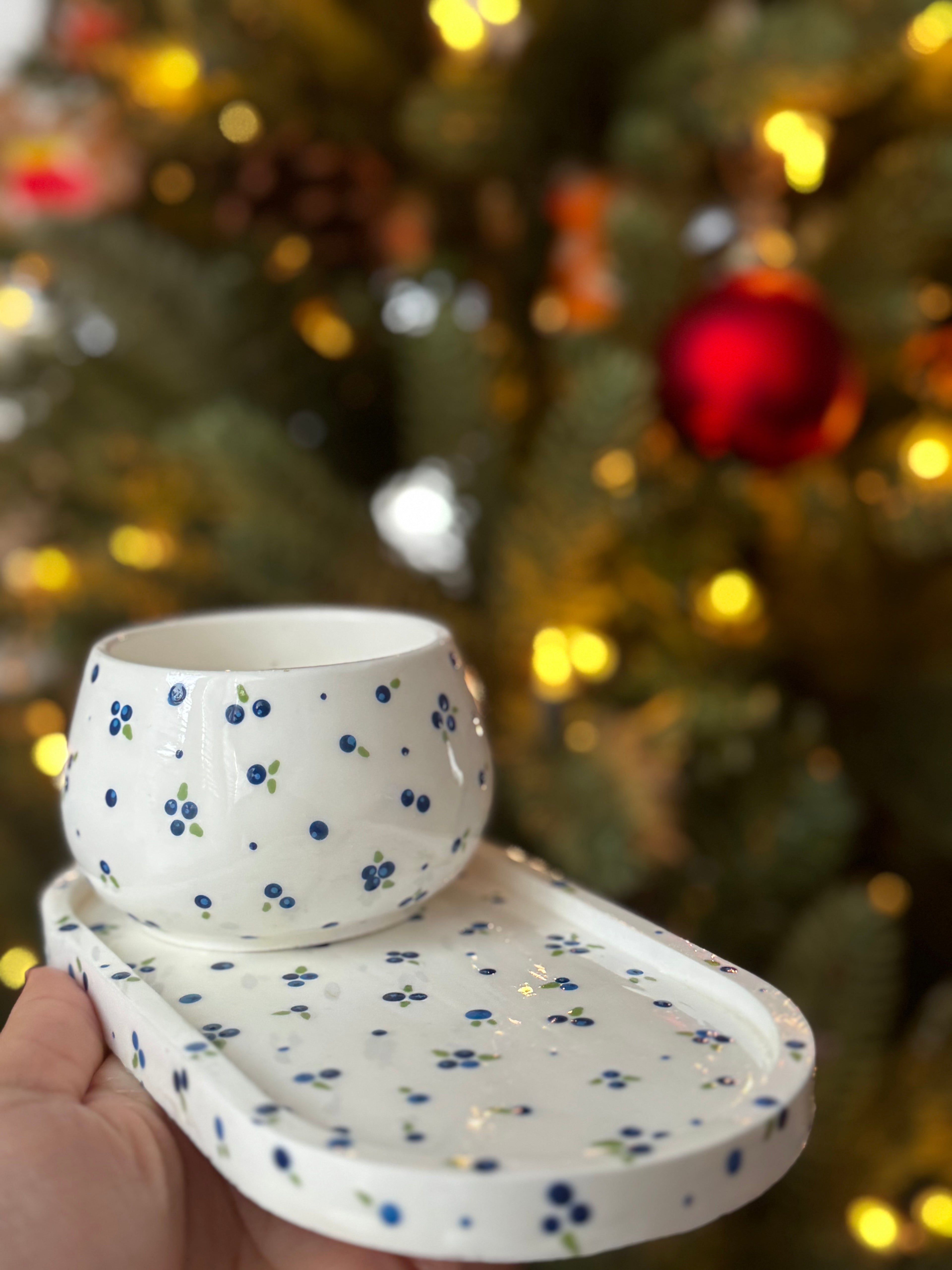 Ceramic blueberry bowl