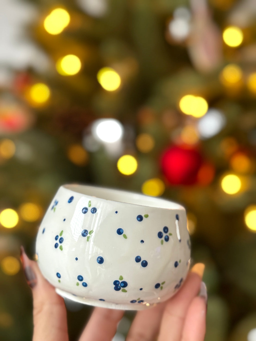 Ceramic blueberry bowl