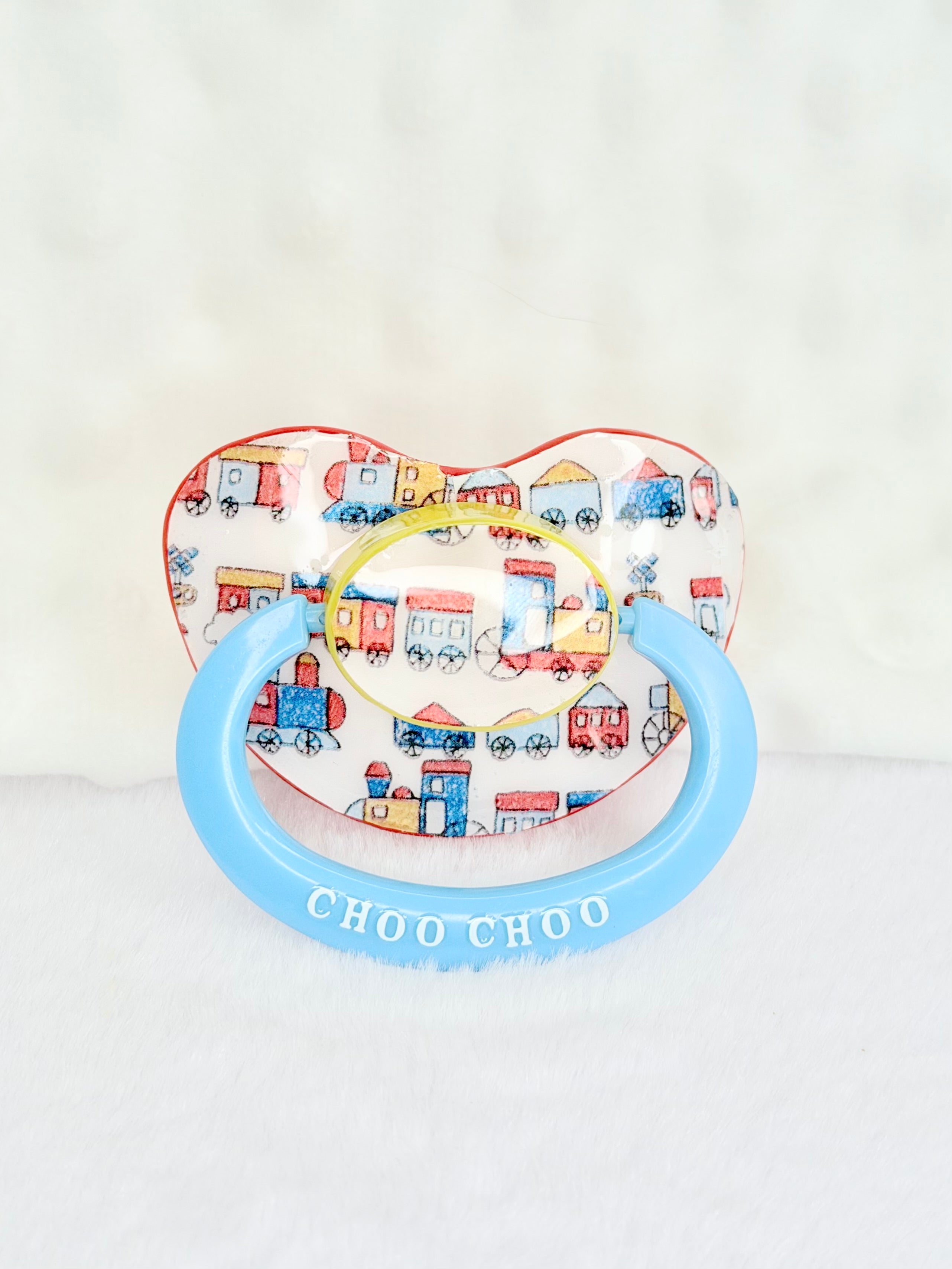 Choo choo trains adult image pacifier