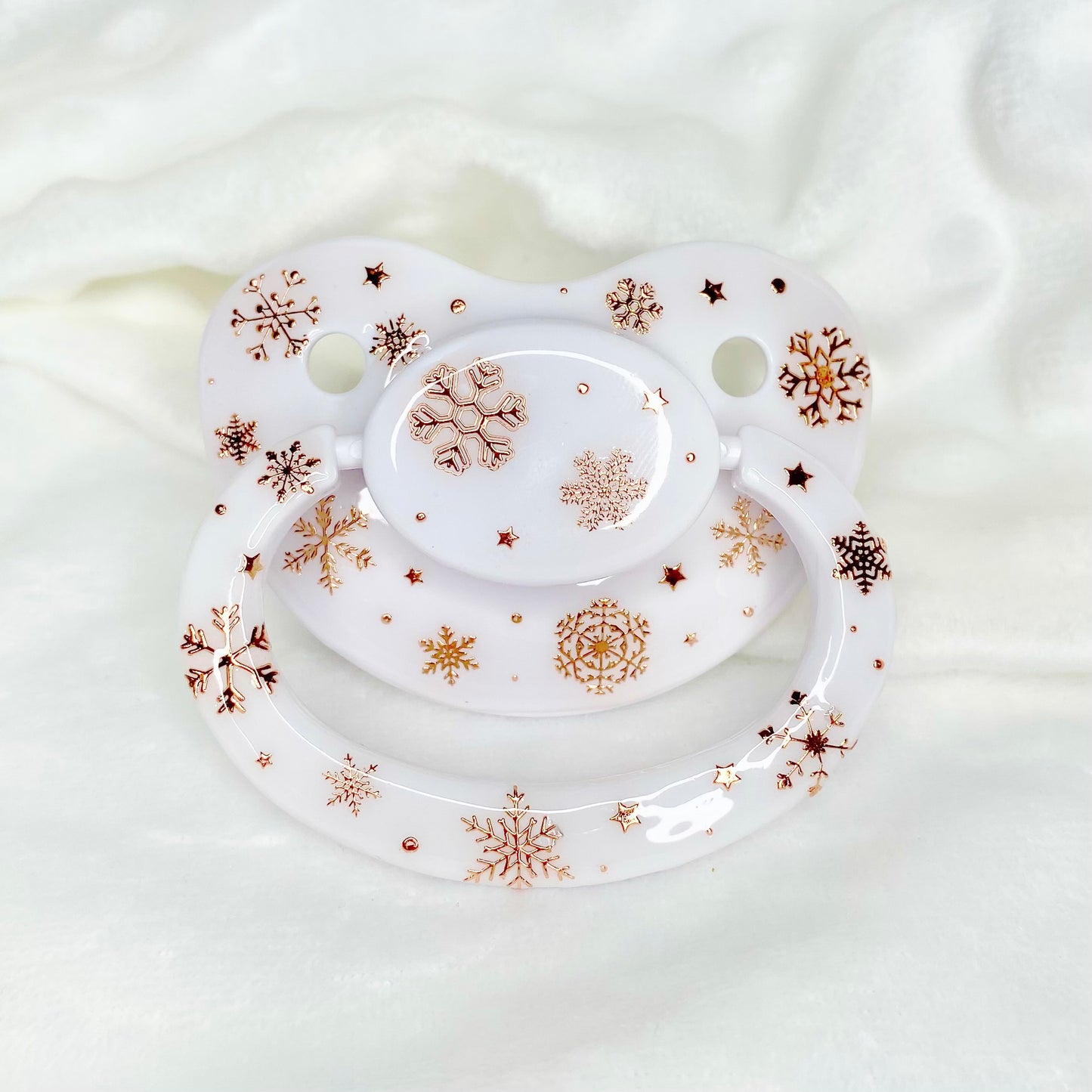 Rose Gold Snow Fall - Adult pacifier