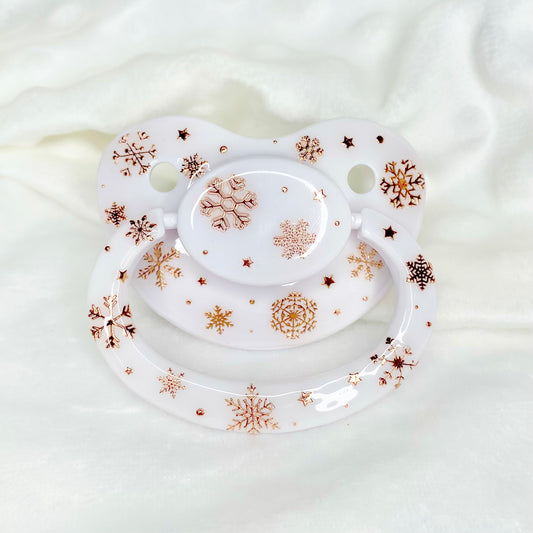 Rose Gold Snow Fall - Adult pacifier