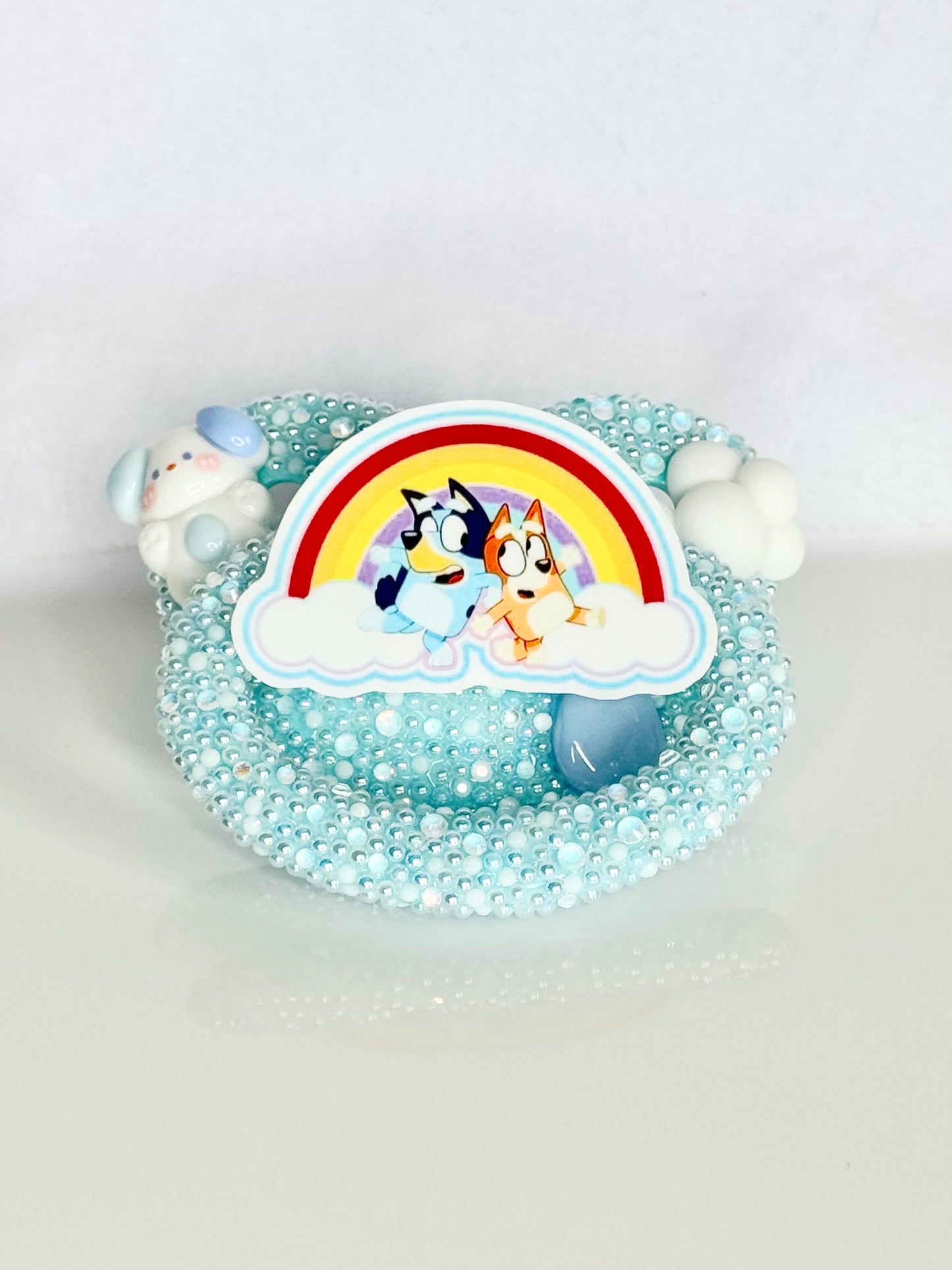 Rainy day dogs blue and bingo adult sized pacifier