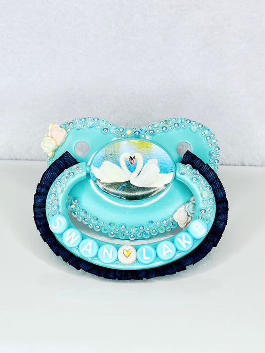 Swan lake adult sized vinyl image pacifier