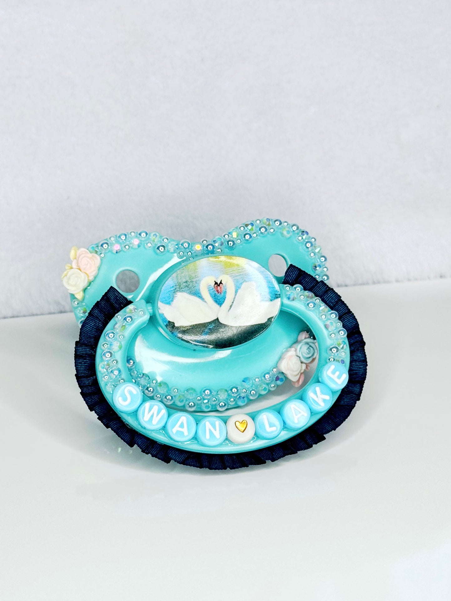 Swan lake adult sized vinyl image pacifier