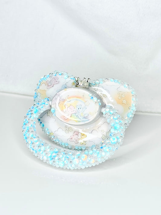 baby care bears in the clouds adult sized vinyl image heat sealed pacifier