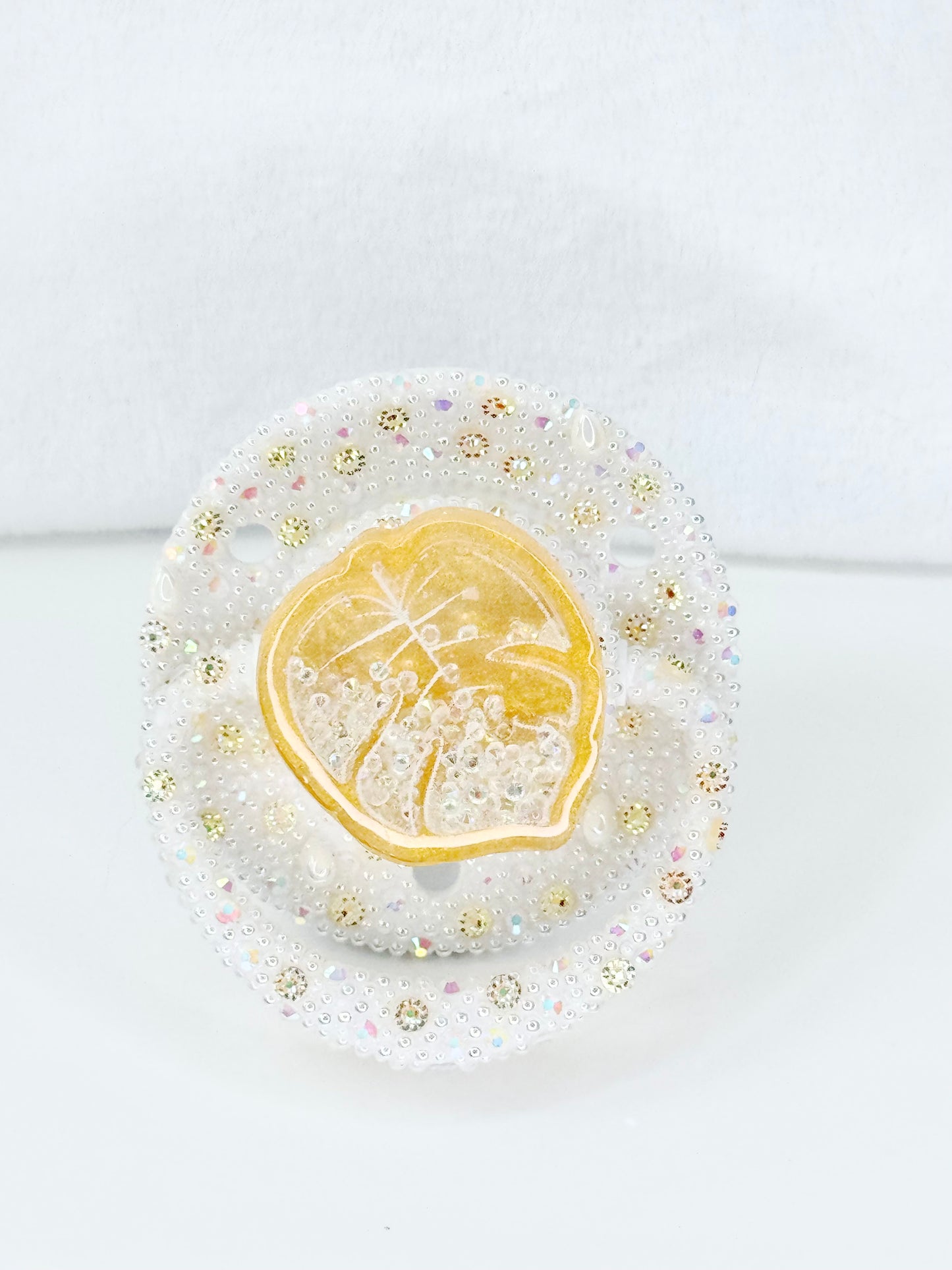 Monstera dry shaker adult sized round pacifier